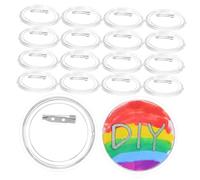 Toyvian 20pcs Clear Acrylic Button Badges with Secure Pins Transparent Blank Pinback Buttons for DIY Crafting Custom Artwork Display Scratch Resistant Badge Making Supplies