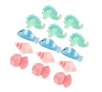 Toyvian 20pcs Dark Miniature Sea Animal Figurines Resin Decorations for Fish Tank Garden Educational Display and Wear-resistant Under Sea Party Favors
