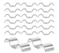 Toyvian 20Pcs Double Pipe Clamp Stainless Steel: Two Line Fuel Clamp - 15/32" Brake Line Retainer Clips for Motorcycle Gas Pipe Cord Fuel Brake Coolant Hydraulic Systems