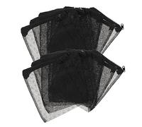 Toyvian 20pcs Fish Tank Filter Bags Black Fine Mesh Aquarium Filtration Replacement Bags with Drawstring for Water Purification and Reduced Pump Clogging