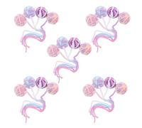 Toyvian 20pcs Interactive Cat Toys Ball for Indoor Cats: Plush Wool Balls with Tail & Bell Inside - Pet Sound Toys for Boredom Relief