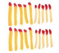 Toyvian 20pcs Lifelike Artificial French Fries Food Models Realistic Wave Shape Kitchen Fake Food Decorations for Restaurant Tabletop Display Photography Prop