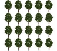 Toyvian 20pcs Mini Model Trees: 9cm Green Scenery Landscape Miniature Trees for Train Railway Diorama and Architectural Decoration