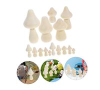 Toyvian 20pcs Mini Unfinished Wooden Mushroom Decor for DIY Crafts Assorted Natural Wood Garden Ornaments for Micro Landscape Fairy Garden Bonsai Decoration Painting Projects