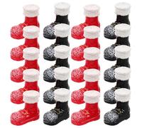 Toyvian 20pcs Miniature Boots Dollhouse Christmas Decorations Miniature Shoes Props Dollhouse Mini Shoes Mini Stuff Santa Boot for Dolls Figurines