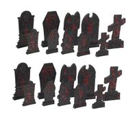 Toyvian 20pcs Miniature Tombstone Halloween Decorations Rip Grave Ornaments Haunted House Prop Mixed Skeleton Skeleton Halloween Party Layout