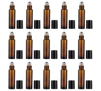 Toyvian 20pcs Ml Brown Glass Roller Ball Bottle for Essential Oils and Perfume, Small Multipurpose Empty Bottle with Organizing and Storing Function, for Travel and Personal Use