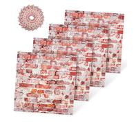 Toyvian 20pcs Vintage Peel and Stick Dollhouse Wall Decal Tiles Mini Self Adhesive Retro Flower Brick Stickers for Doll House Wallpaper Decor Easy Install Miniature Room Decor