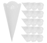 Toyvian 20PCS White Craft Paper Confetti Holders Hollow Petal Cones for Wedding Party Decorations DIY Biodegradable Confetti Cones for Classic Vintage Themes