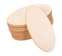 Toyvian 20pcs Wooden Cutouts for Crafts: Oval Wooden Craft Pieces Rustic Wood Slices - Unfinished Wood Cutouts for Painting DIY Projects Art Teaching