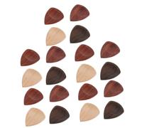 Toyvian 20pcs Wooden Guitar Picks Plectrums Lightweight Bass Picks for Acoustic Electric Guitars Stylish Design Brazilian African Maple and