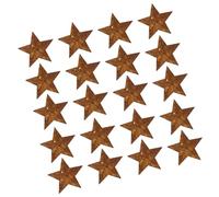 Toyvian 20pcs Xmas Tree Hanging Stars Decorative Star Prop Iron with Unique Rustic Style Withstand Display Enrich Scene Decorations for Festival Party and Window