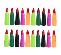 Toyvian 20Pieces Halloween Fake Finger Claws Scary Zombie Nails for Cosplay Costume Parties Halloween Decorations Includes Colors