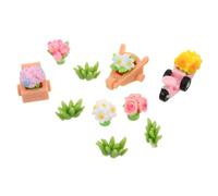 Toyvian 22 Pcs Mini Artificial Flowers Bouquet Small Colorful Resin Plants for Home Office Dollhouse Cake Decoration Portable Lightweight Micro Landscape Craft