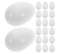 Toyvian 22pcs Realistic Plastic Parrot Fake Eggs Matte Natural Texture, White Nesting Box Decoys to Discourage Egg Laying Behaviour and Assist Brooding Training for Budgie and Canaries