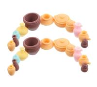 Toyvian 22pcs Resin Mini Jars Decorative Miniature Kitchen Accessories for Dollhouse Collectibles Tiny Ornaments for Garden and Terrarium Decorations