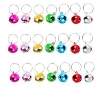 Toyvian 24pcs 14mm Candy Color Enamel Metal Cat Bells Multi-function Pet Collar Accessories Decorative Replaceable Dog Bells for Kitten and Puppy Supplies