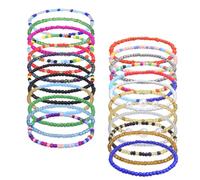 Toyvian 24pcs Beaded Ankle Chain Bohemian Style Anklets for Men and Women, Glass Material, Summer Beach Foot Chain Jewelry to Match Many Clothes and Show Your Charm at Weddings