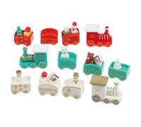 Toyvian 24pcs DIY Christmas Train Set with Mini Snowman Figurines Sturdy Resin Holiday Train Accessories for Miniature Xmas Decorations for Party Kindergarten Small Space Festive Decor