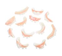 Toyvian 24Pcs Halloween Dentures Realistic Fake Teeth for Costume Parties Pranks Pretend Play Decorations for All Ages Halloween Theme Fun