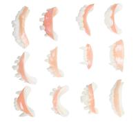 Toyvian 24pcs Halloween Fake Teeth Horrific Zombie Vampire Dentures Props for Cosplay Parties Safe Material for Horror Decorations Stage Performances