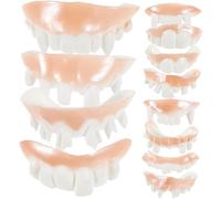Toyvian 24Pcs Halloween Fake Teeth Styles of Zombie Dentures for Costume Parties and Pranks for Halloween Makeup and Horror Themed Events