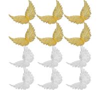 Toyvian 24pcs Mini Angel Wing Cake Decor Ornaments for DIY Crafts Making, Plastic Material, Assorted Colour, Convenient to Use and Small Size, for Cake Decoration and Craft Accessories