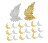 Toyvian 24pcs Plastic Angel Wing Cake Decorations Mini Lightweight Embellishments for DIY Crafts Birthday Wedding Holiday Party Accessories Easy to Clean and Reuse Detailed Artistic Design