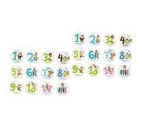 Toyvian 24pcs Stickers Set Adorable Animal Monthly Stickers for Newborn Growth Tracking Non-damaging Creative Photo Props for Social Media Sharing