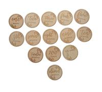 Toyvian 24pcs Wooden Boy Girl Progress Cards Growth Recording Cards for Boy Birthday Creative Photo Props for Newborns for Months Development