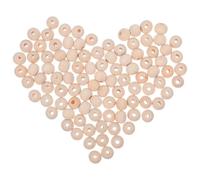 Toyvian 250pcs Perforated Wooden Bead Craft Ball Wood Craft Beads Wood for Wind Chime School Project and Macrame