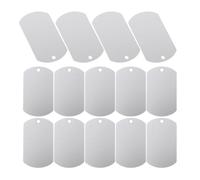 Toyvian 25Pcs Aluminium Dog Tags Blank 50X30Mm Silver Metal Puppy Id Tags for Pet Collar Engraving and Anti-Lost Use