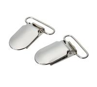 Toyvian 25pcs Metal Pacifier Suspender Clips for Crafts Silver Clips Protective Inserts Inner for Bibs Toys and Holders