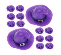 Toyvian 25pcs Miniature Resin Witch Hat Figurines for Halloween Tabletop Decor Faderesistant Purple Micro Halloween Ornaments Cute Tiny Hat Party Favors for Fairy Gardens and Spooky