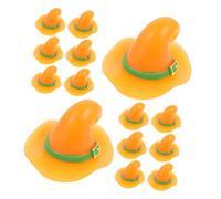 Toyvian 25pcs Resin Miniature Witch Hat Ornaments Yellow Large Halloween Tabletop Decorations Weather Resistant Spooky Fairy Garden Accessories for Indoor Outdoor Use