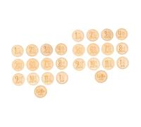 Toyvian 26pcs Cartoon Animal Discs Wooden Growth Cards for Newborn Monthly Photography Props Cute Month Marker Signs to Commemorate First Year