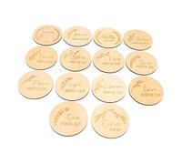 Toyvian 28pcs Wooden Cards Monthly Growth Photo Props for Newborns Safe and Smooth Design for Commemorative Memories Keepsake for Parents