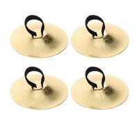 Toyvian 2pairs Belly Dance Finger Cymbals Cymbals Instruments for Dance Performance Percussion Instrument Nylon Strap Boys and Girls Portable Dancing Party Prop
