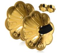 Toyvian 2pairs Copper Finger Pulls Blossom Lace Belly Dance Cymbals for Indian Belly Dance