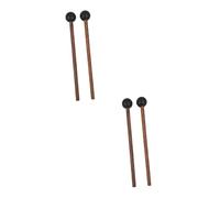 Toyvian 2pairs Wood Handle Xylophone Mallets Percussion Drumsticks for Tongue Drum Hollow Sound Ergonomic Grip for Music and Beginners