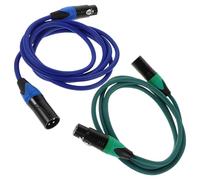 Toyvian 2Pcs 1.8M XLR Male to Female Studio Microphone Cable Balanced Audio Cord for Recording, Mixing, Live Performance with Green and Azure Connectors