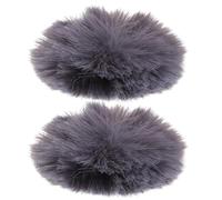 Toyvian 2pcs 1cm Lavalier Microphone Windscreen Muff Grey Fur Cover for Recording, Outdoor Noise Reduction Accessory, Small Mic Windshield for Interview and Podcast