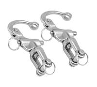 Toyvian 2pcs 2 3/4" 316 Stainless Steel Swivel Spring Shackles for Sailboat Rigging, Quick Release Heavy Duty Hooks for Marine Rope Mooring and Boat Anchor Safety
