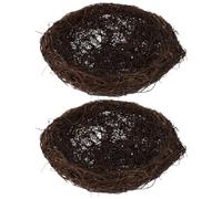 Toyvian 2Pcs 25Cm Rattan Bird Nests for Cage and Garden, Handmade Natural Bird Breeding Nest Accessories, Decorative Faux Birdhouses for Backyard, Home, and Wildlife