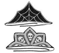 Toyvian 2pcs 2pcs Dark Skeleton Crochet Bandana Headband for Women with Spider Gothic Design, Versatile Fabric Hair Accessory for Halloween Parties and Daily Outfits, No Pressure Stylish