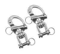Toyvian 2pcs 3 1/3' 316 Marine Grade Stainless Steel Swivel Spring Loaded Shackle Quick Release Boat Rope Hook for Sailing and Mooring