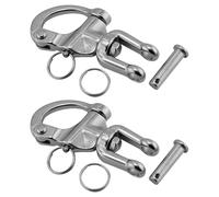 Toyvian 2pcs 3 1/3’’ 316 Stainless Steel Marine Snap Shackle Swivel Hook Quick Release Boat Mooring Rope Clip for Sailing and Yacht Rigging