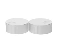 Toyvian 2pcs 32x13mm Solid Aluminum Alloy Potentiometer Control Knobs Silver Rotary Volume Tuning Knobs for Electric Guitar and Bass Replacement