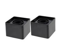 Toyvian 2pcs Abs Microphone Flag Stations Square Cube Mic Logo for Reporters Professional Interview Microphone Protector Black for Tv Conferences and Field Reporting