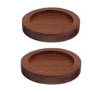 Toyvian 2pcs Acacia Wood Pepper Grinder Holder Round Base Salt Grinder Stand Tray Kitchen Spice Organizer Condiment Bottle Storage for Countertop Use